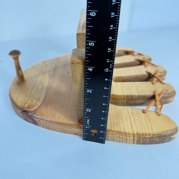 Amish Wooden Baseball Glove Rack Wall Mount Holder Mitt Boy Girl Room Decor - Picture 10 of 13